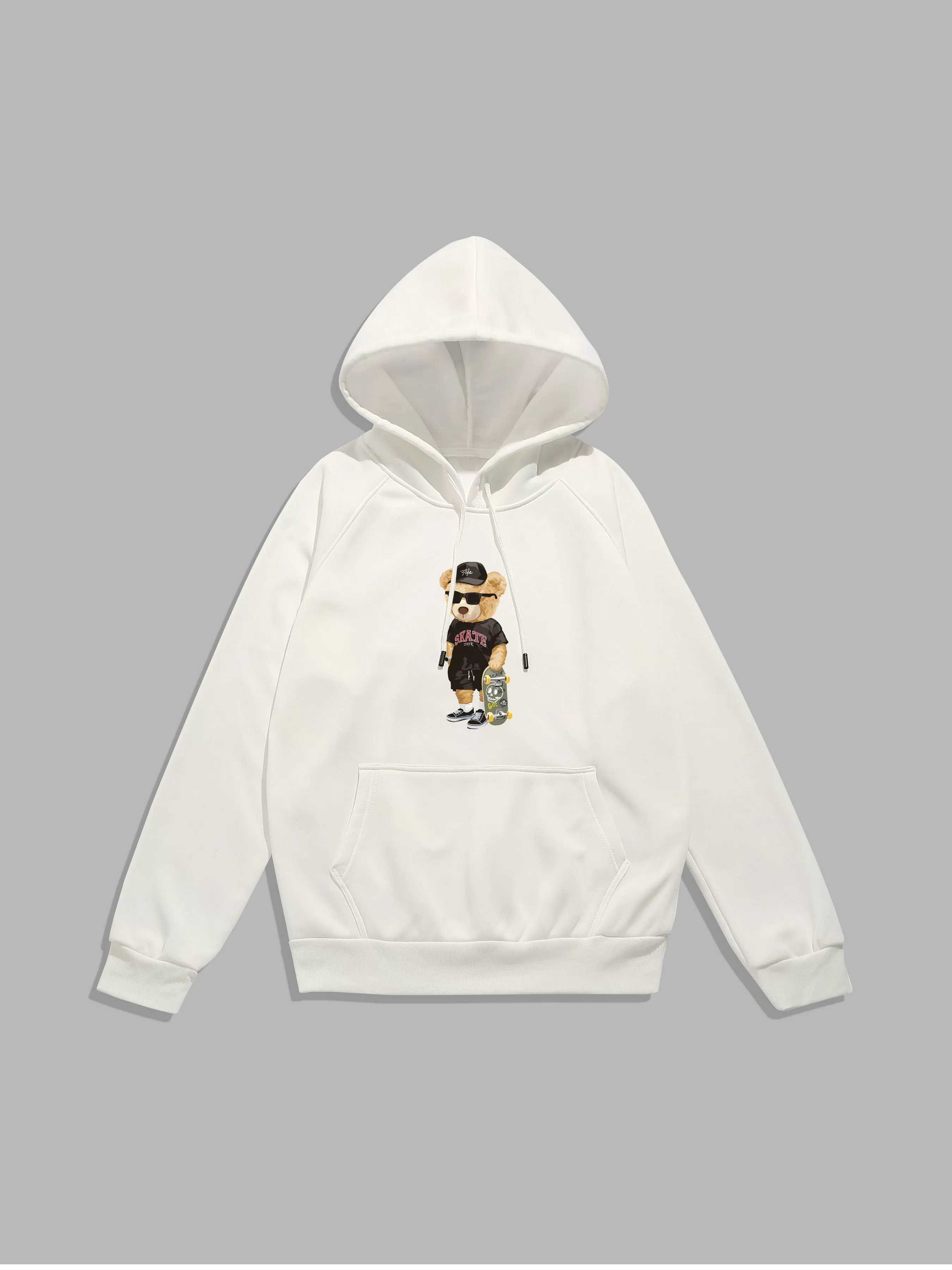 Skate Bear Print Hoodie