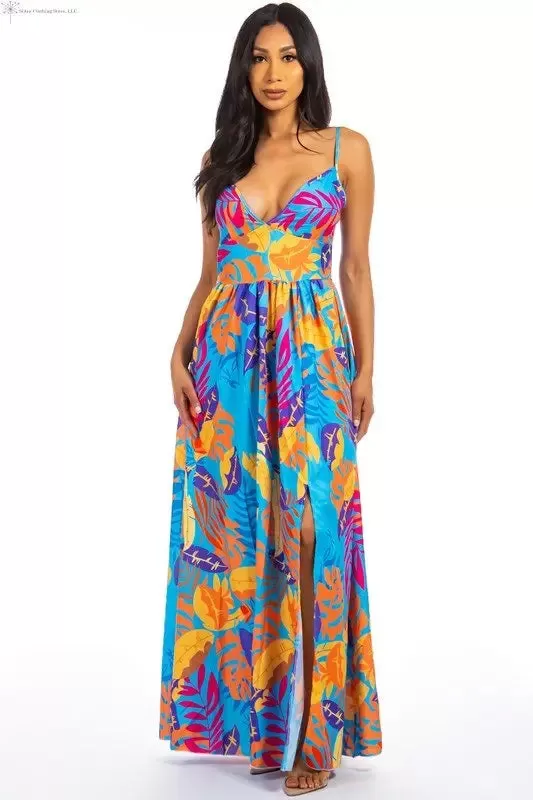 Sleeveless Maxi Dress Multicolor