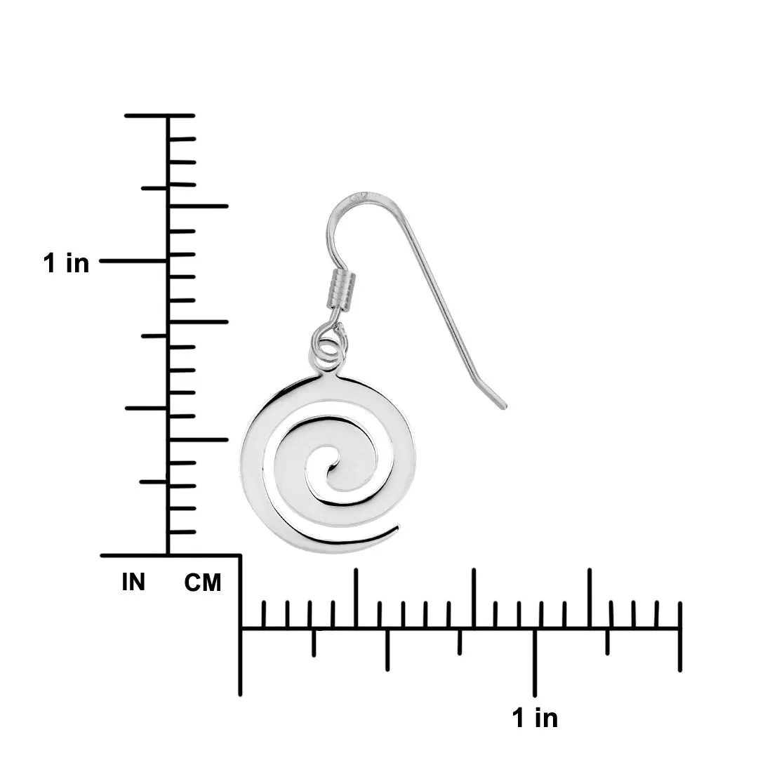 Sterling Silver Swirl Spiral Dangle Earrings