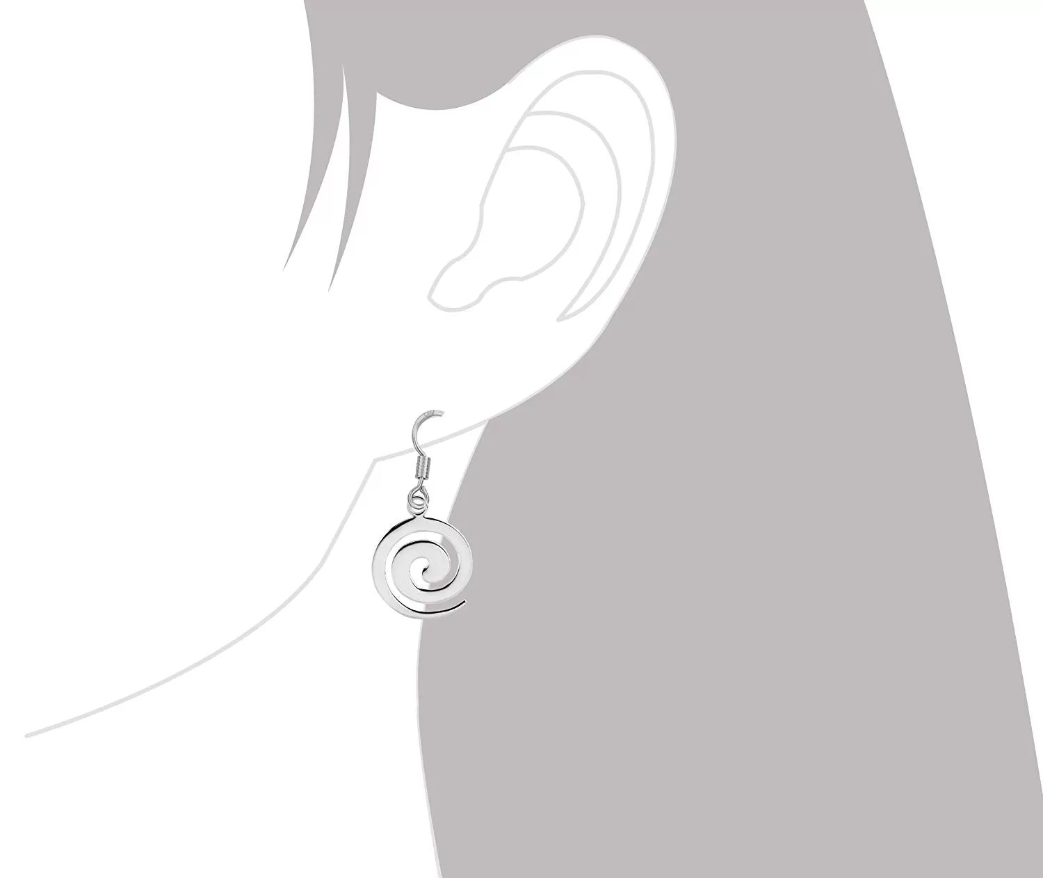 Sterling Silver Swirl Spiral Dangle Earrings