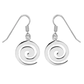 Sterling Silver Swirl Spiral Dangle Earrings