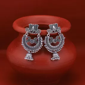 Sukkhi Attractive Oxidised Peacock Chandelier Earring For Women