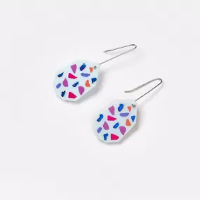 Terrazzo Drop Earrings - Melon / Blue