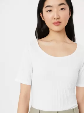 The Slim Ribbed Top in Bright White