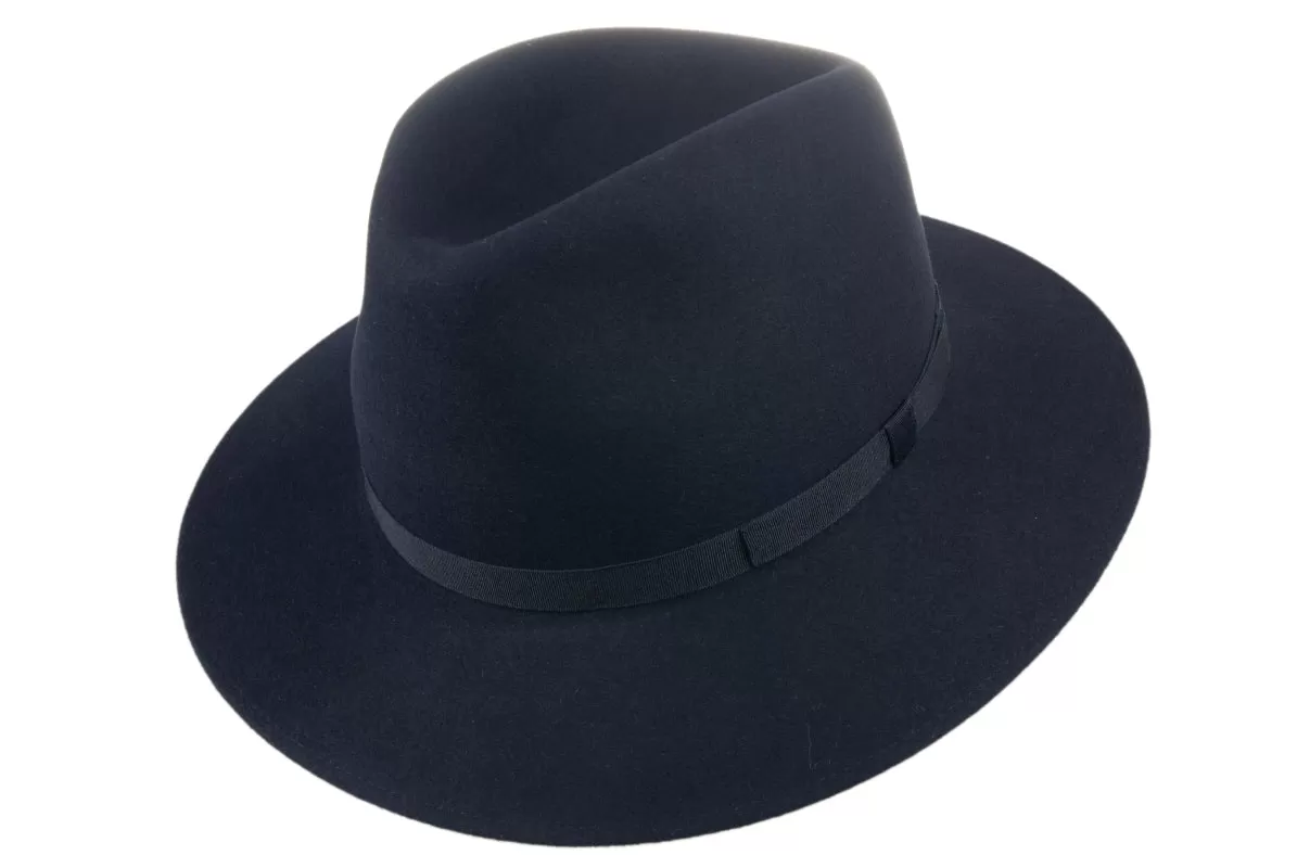 Tonak rollable Rabbit fur Navy Fedora hat