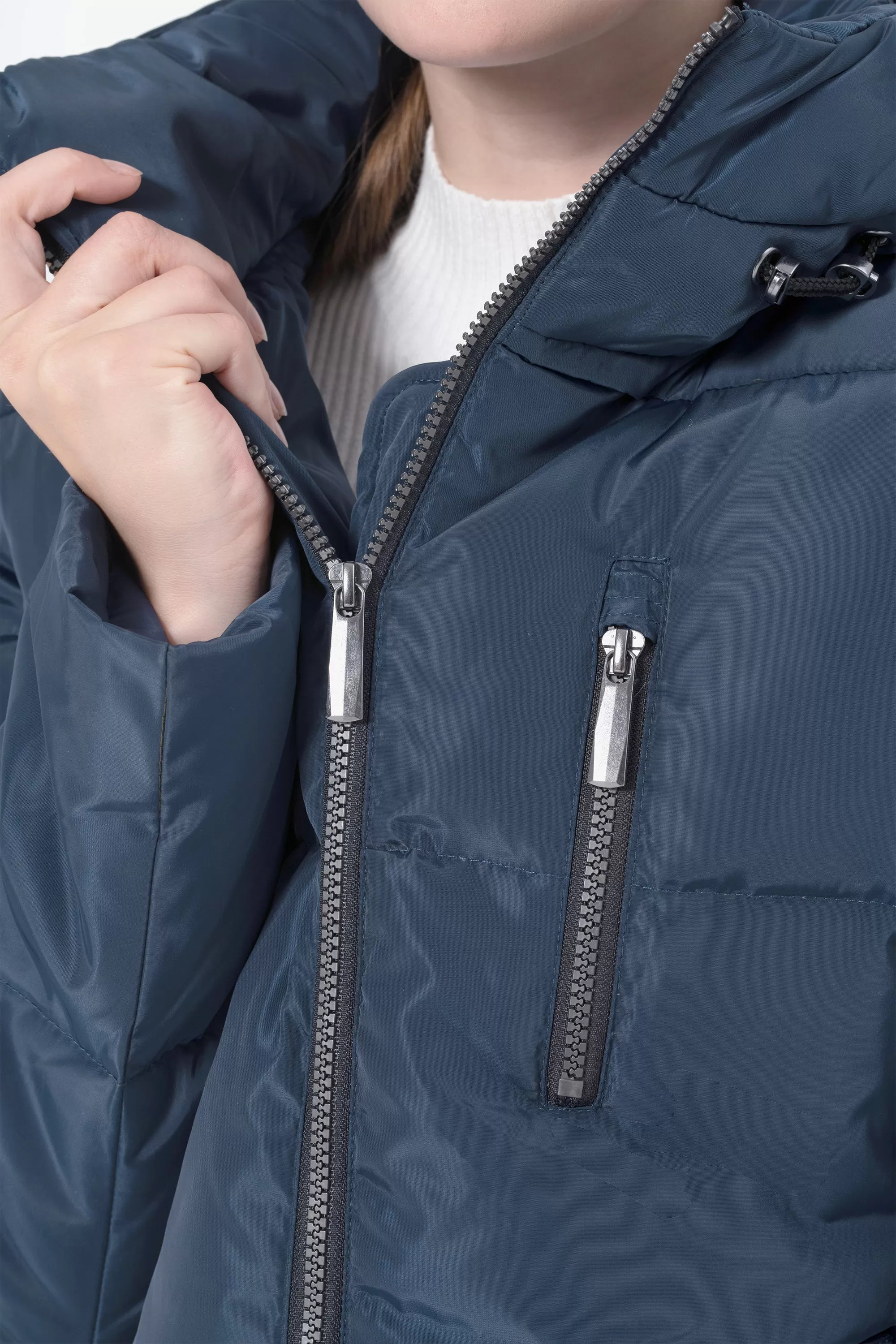 Two-Way Zipper Hooded Puffer Jacket