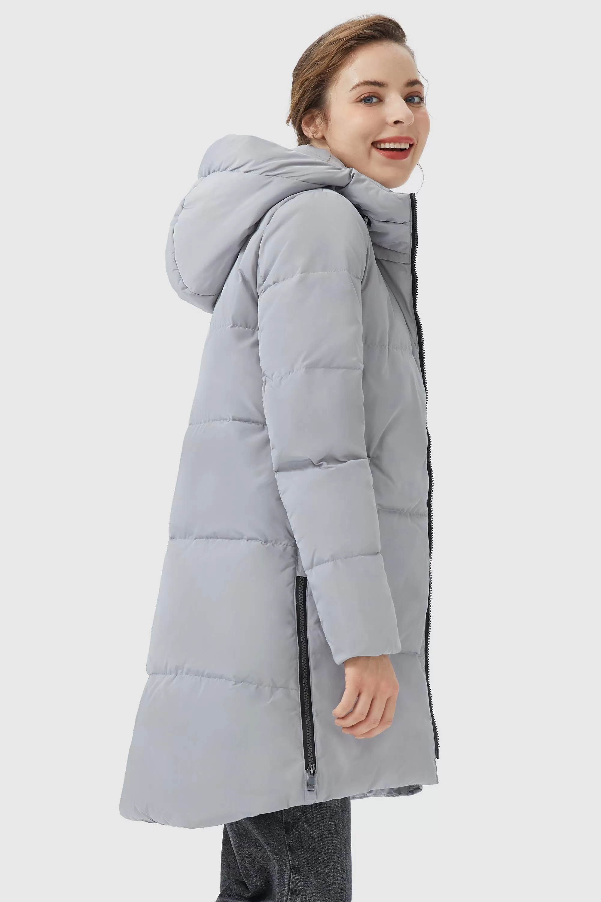 Two-Way Zipper Hooded Puffer Jacket