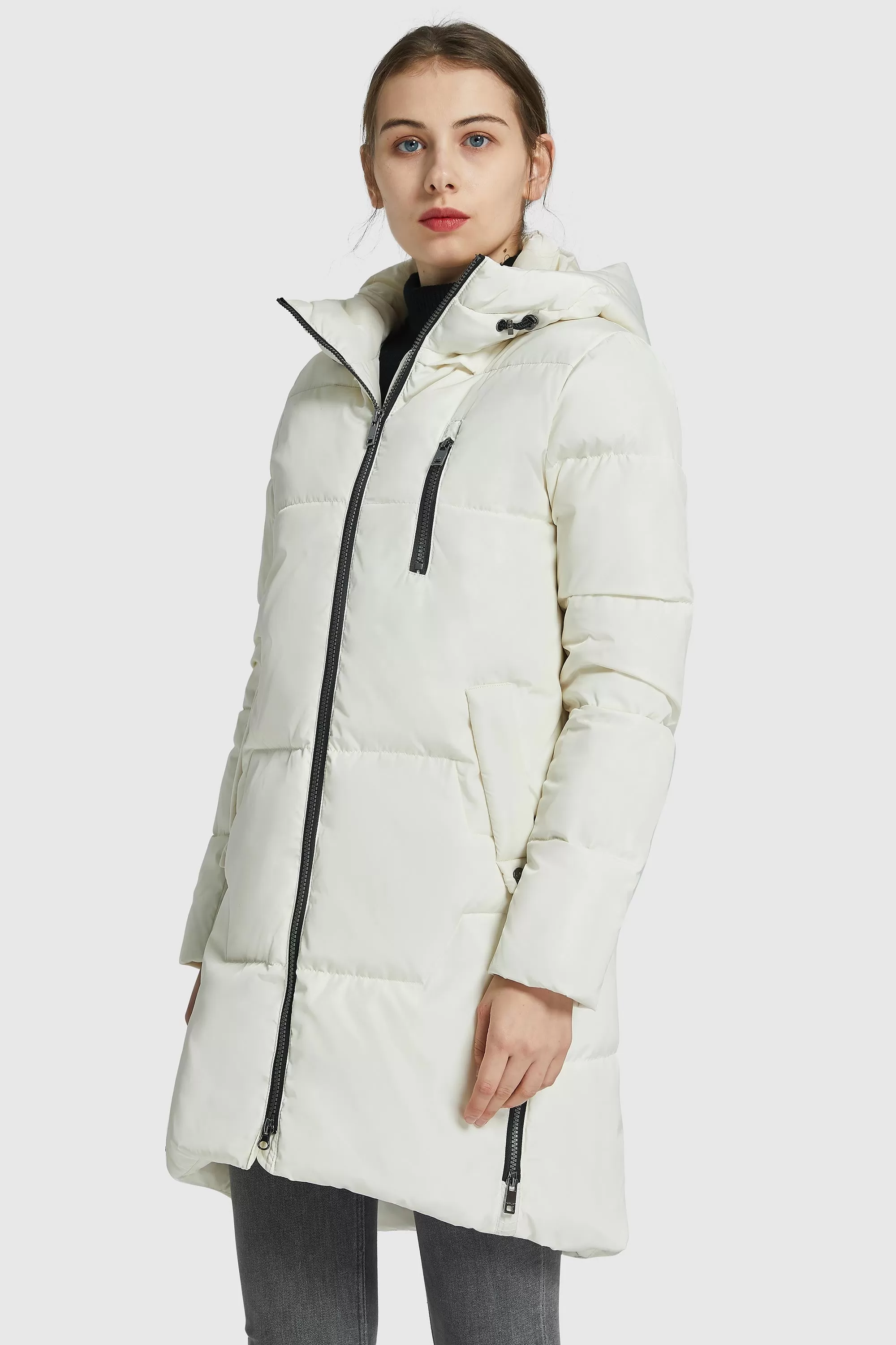 Two-Way Zipper Hooded Puffer Jacket