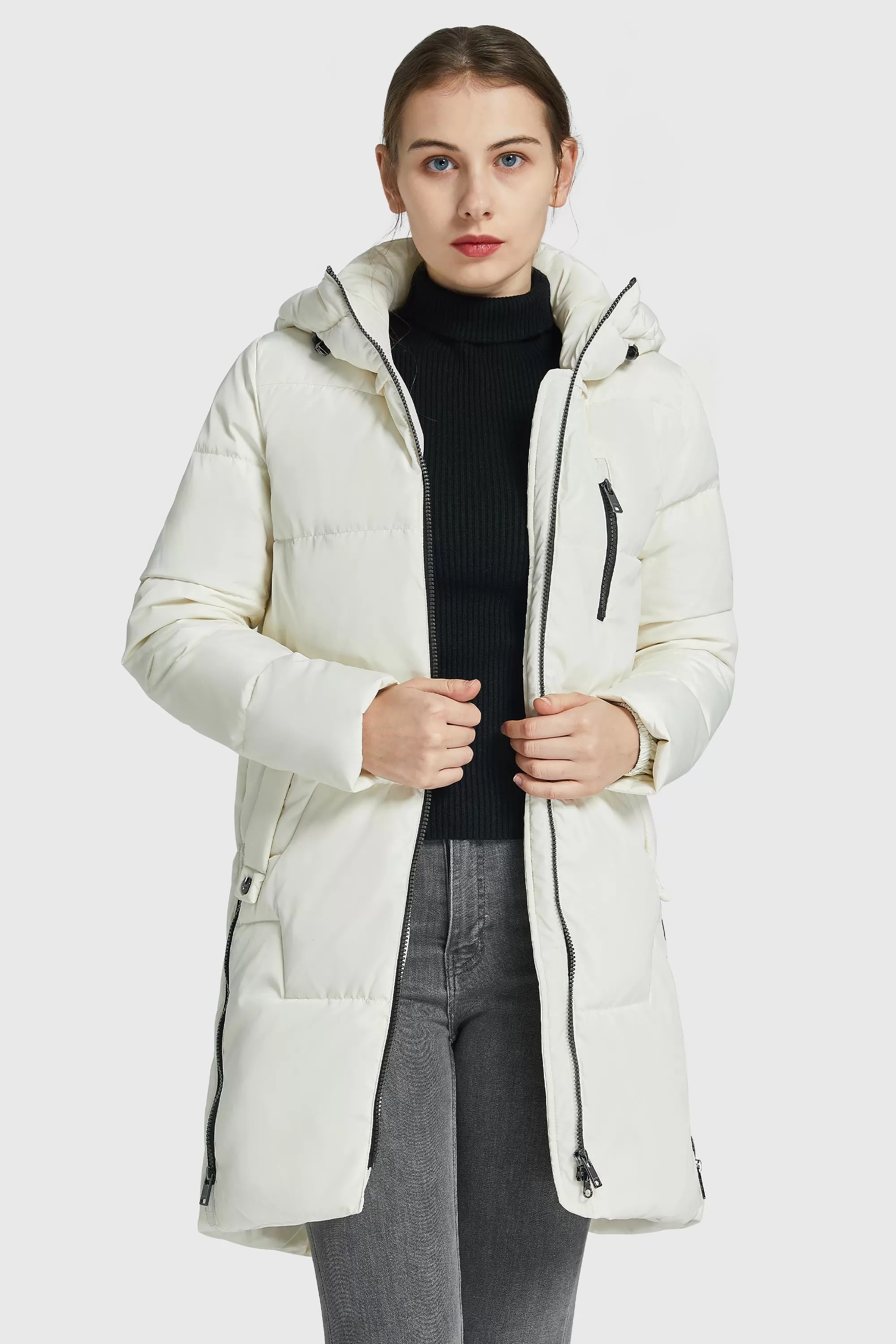 Two-Way Zipper Hooded Puffer Jacket