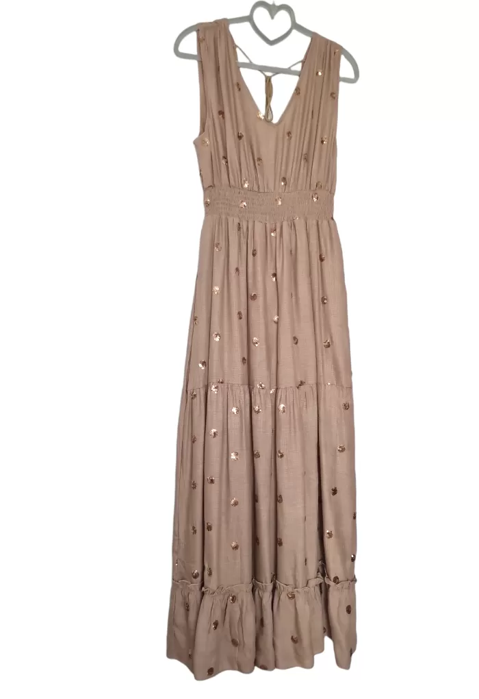 Vestido Largo Gold | Maxidress Gold Boho Summer