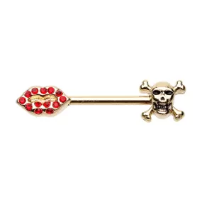 WILDKLASS Golden Kiss of Death Nipple Barbell Ring