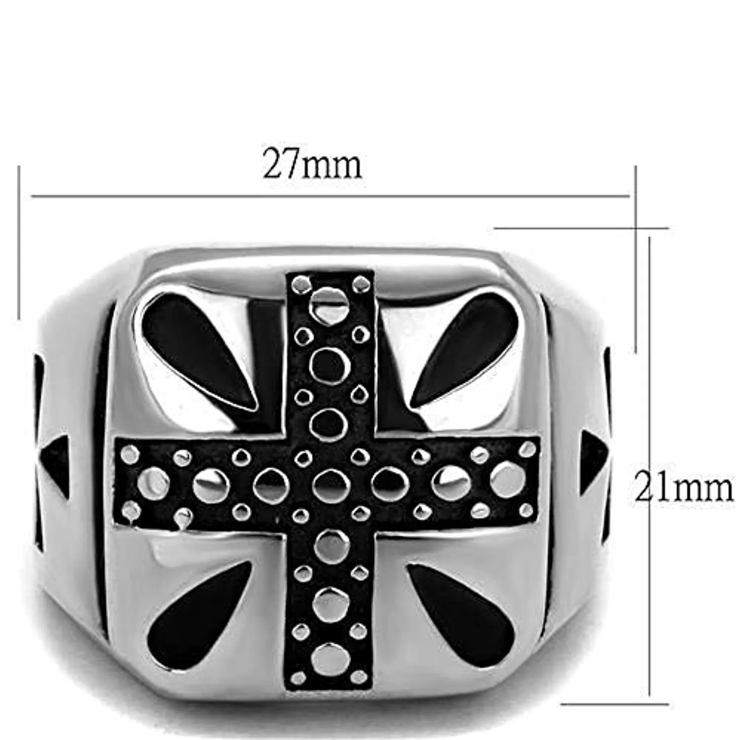 WildKlass Stainless Steel Ring High Polished Men Epoxy Jet