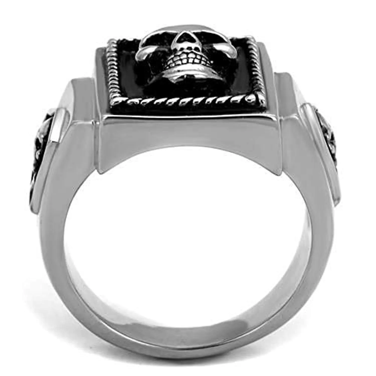 WildKlass Stainless Steel Ring High Polished Men Epoxy Jet