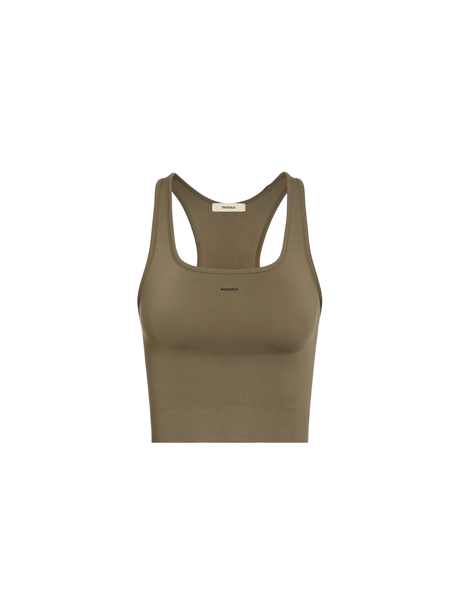 Women's Plant-Stretch Compressive Ribbed Tank Top—soil brown