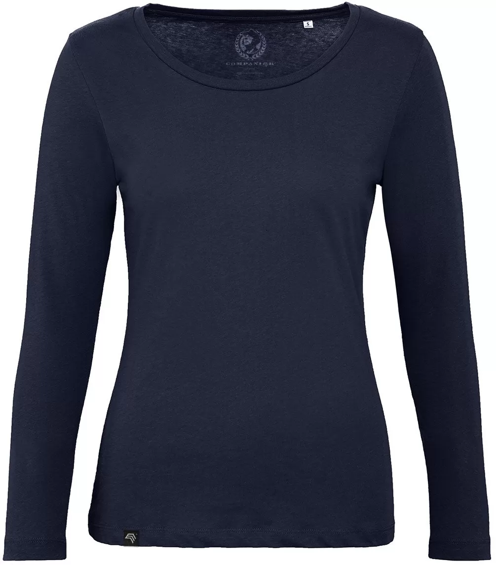 ― % ― BAC TW071/ ― Damen Bio-Baumwolle Longsleeve T-Shirt - Navy Blau [XS]